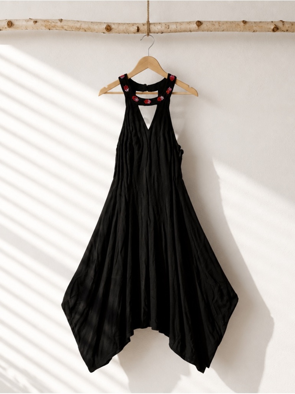 Candies ' Halter Handkerchief Hem Dress with Embroidered Neck